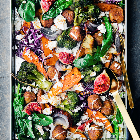 Falafel med spicy sweet potato og broccoli Urtekram - økologiske fødevarer økologisk certificerede plejeprodukter